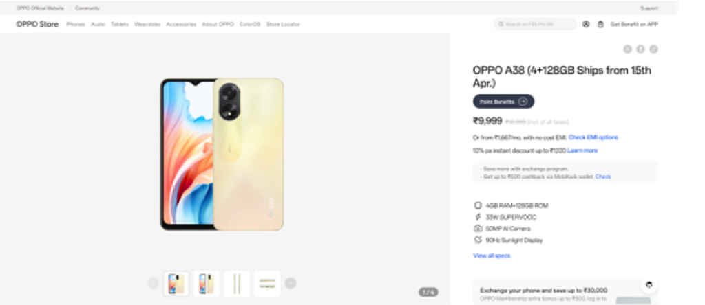 Oppo A38 Price cut in india
