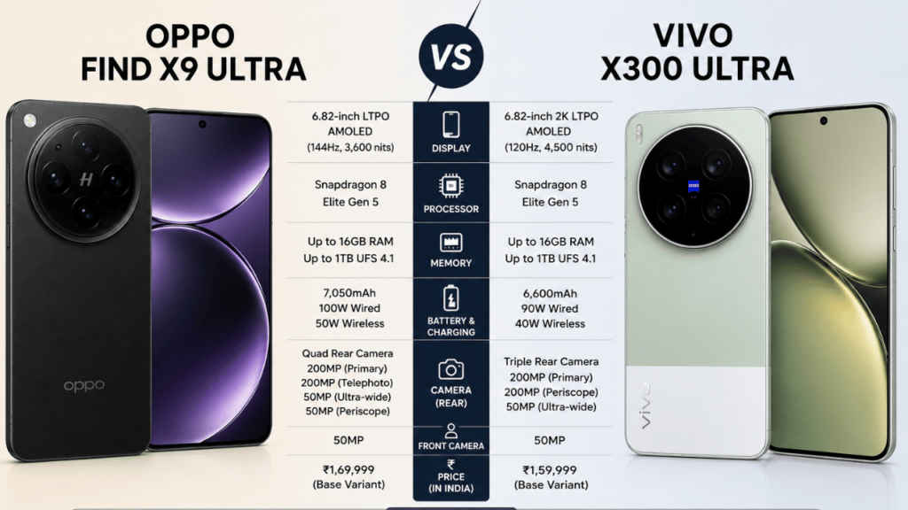 Oppo Find X9 Ultra vs Vivo X300 Ultra