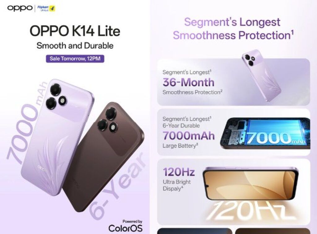 Oppo K14 Lite launch and sale date