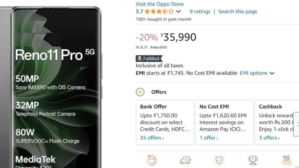 Oppo Reno 11 Pro Amazon Discount