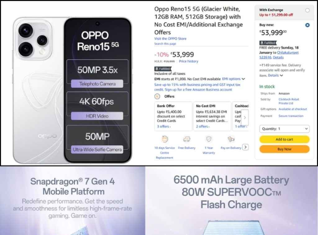 Oppo Reno 15 5G first sale deals