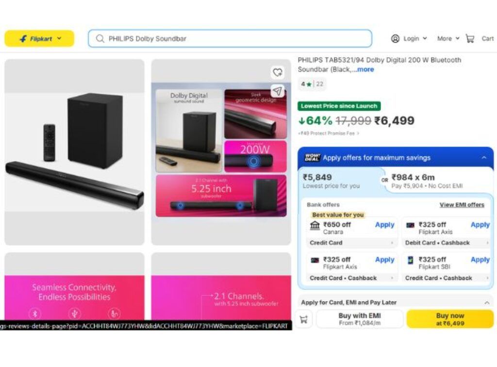 PHILIPS TAB532194 Soundbar