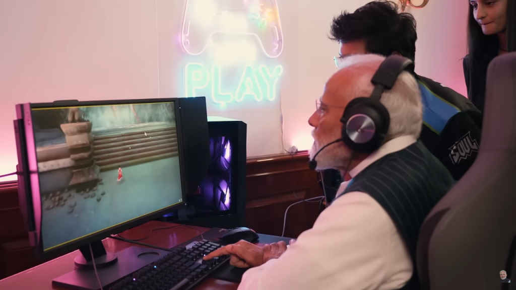 PM Narendra Modi meets top Indian gamers: Watch him play PC & VR games
