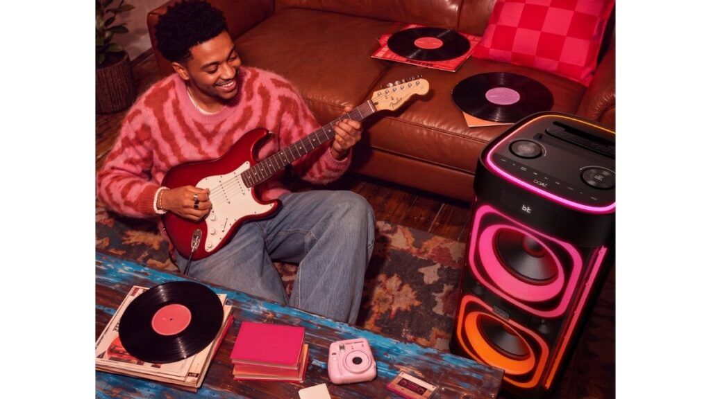 a guy playing guitar
