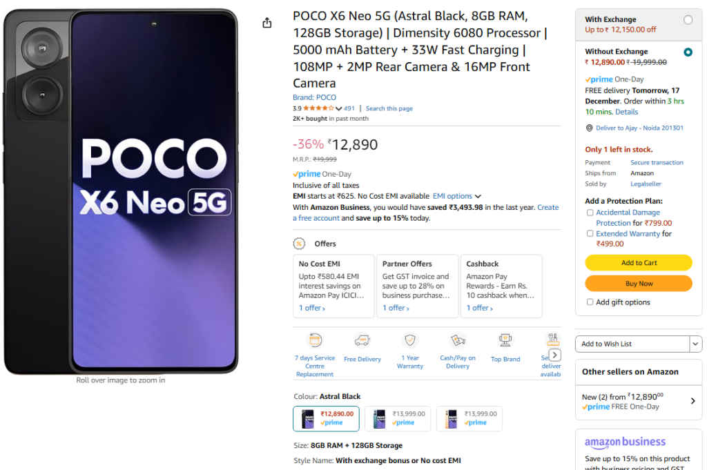 POCO X6 Neo 5G Price Cut in India