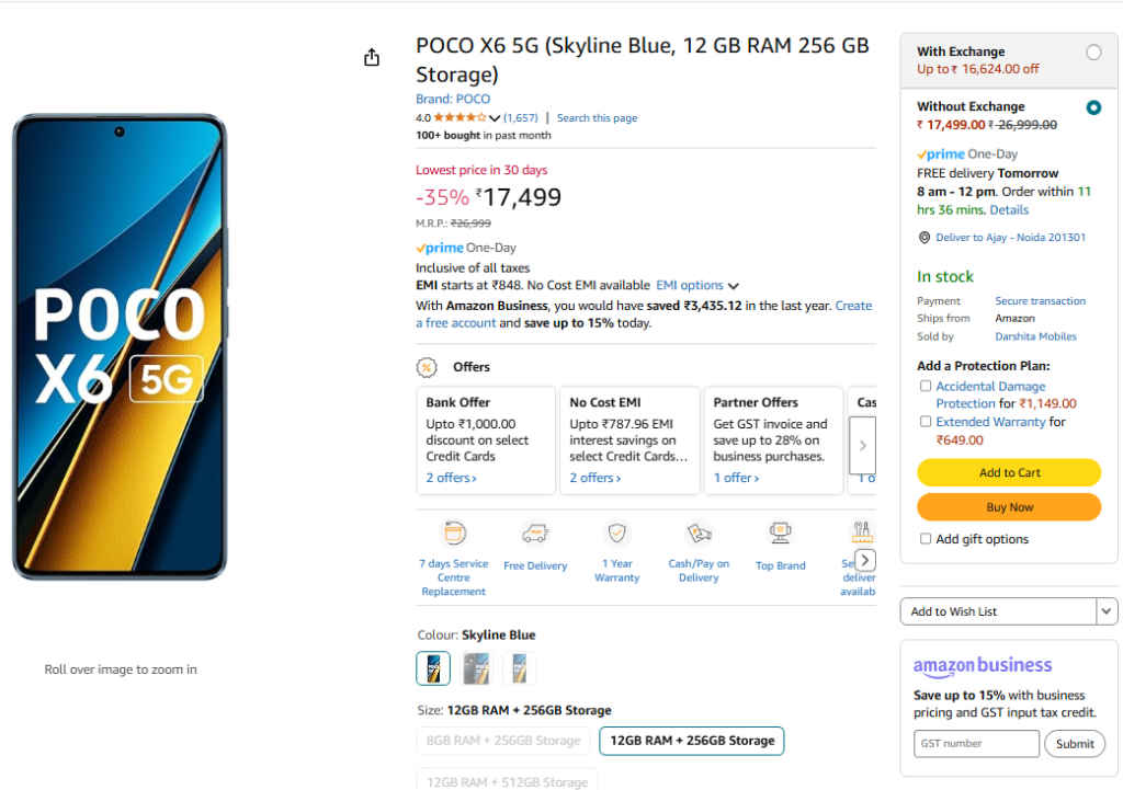 POCO X6 5G Price Cut in India 