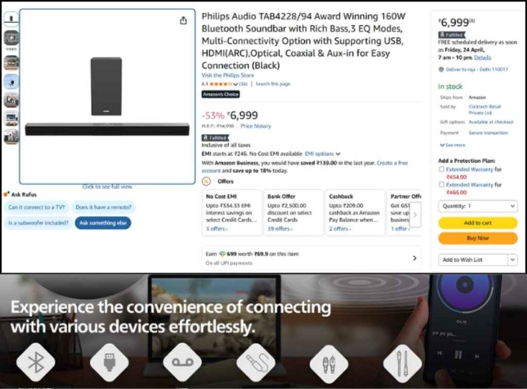 Philips Soundbar deal on amazon