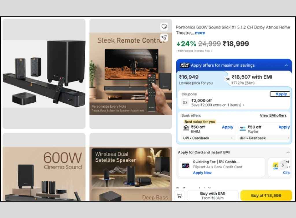 Portronics 5.1.2 Dolby Atmos soundbar deal