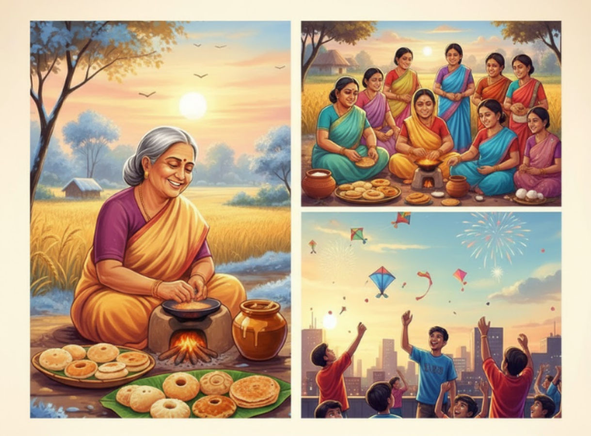 50+ Poush Sankranti 2026 or Makar Sankranti 2026 wishes Bangla: পিঠে ...