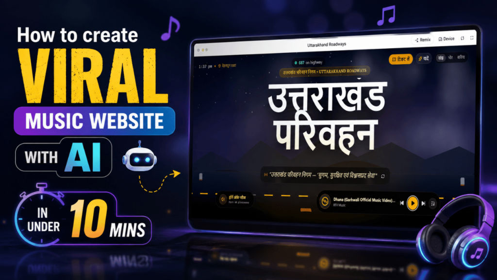 Prompt to create viral music website