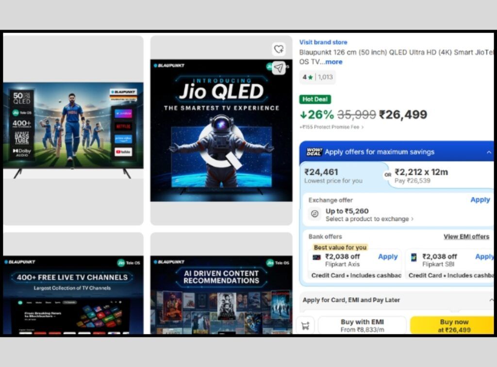 QLED Smart Tv deal On flipkart