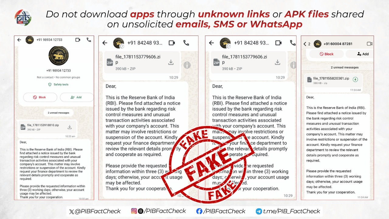 Got WhatsApp message from RBI? Don’t tap on it or you will lose your entire life savings