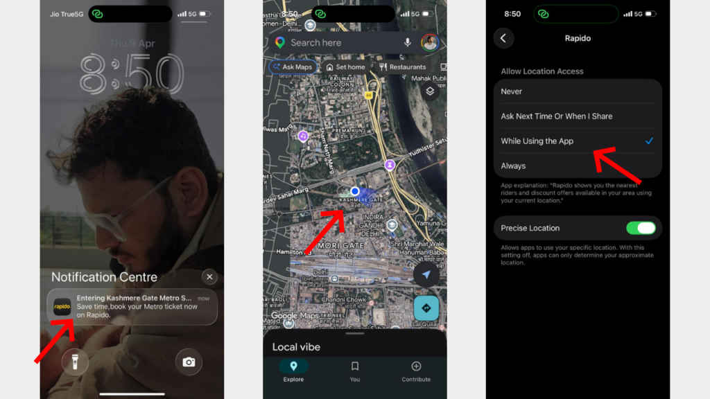 Rapido notifications that know too much