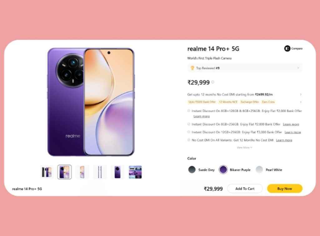 Realme 14 Pro+ 5G offer