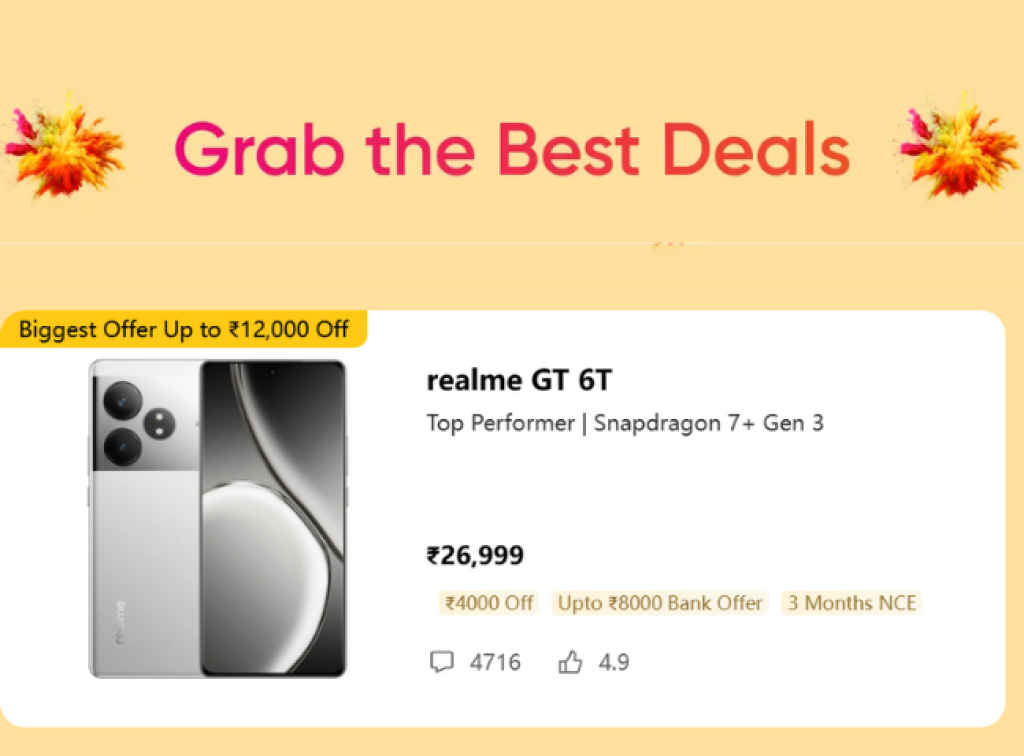 Realme Holi Sale offer Realme GT 6T