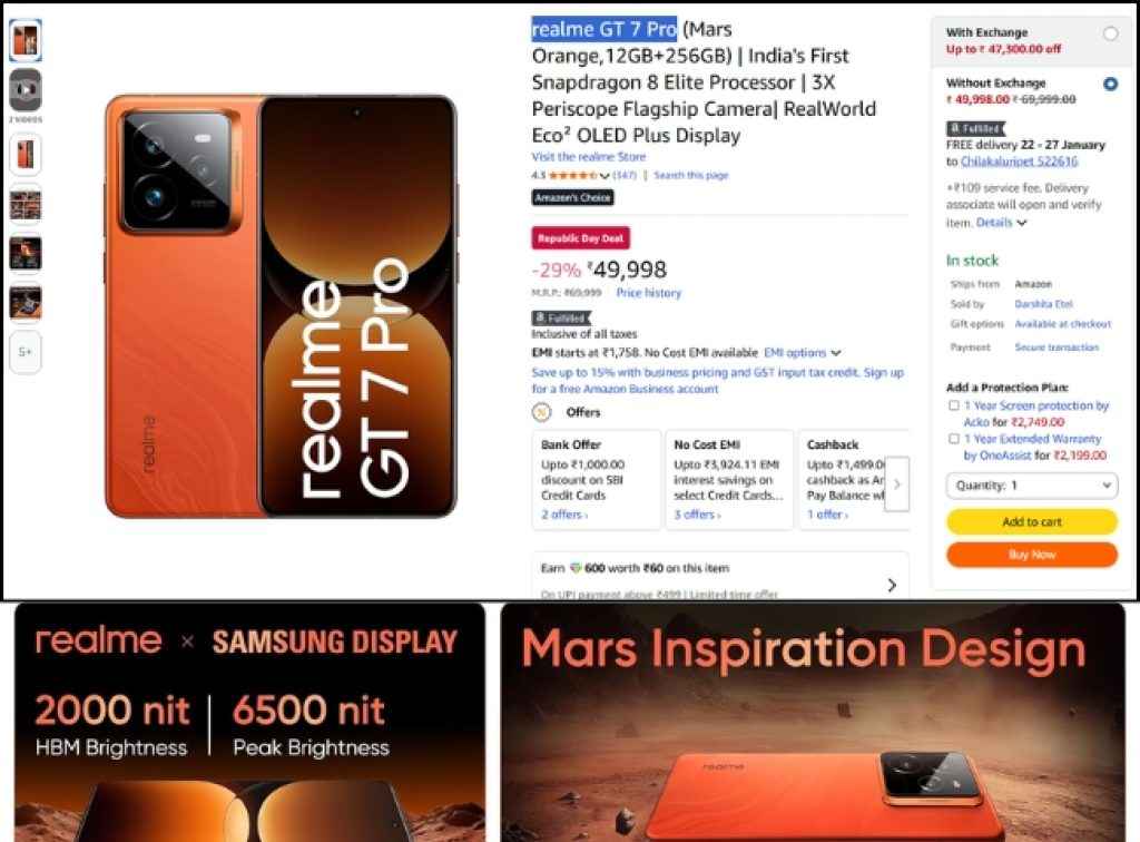 Realme GT 7 Pro Amazon sale deal