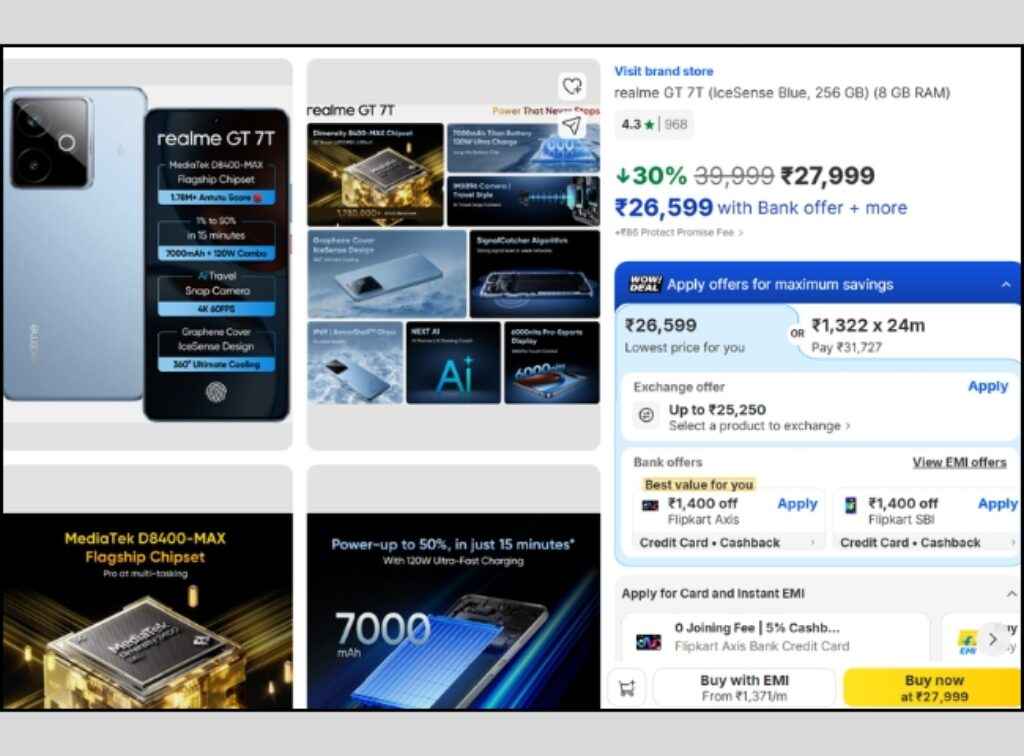 Realme GT 7T flipkart offer