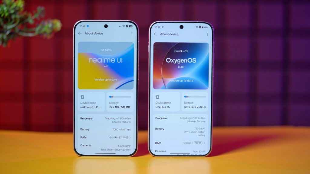 Realme GT 8 Pro vs OnePlus 15