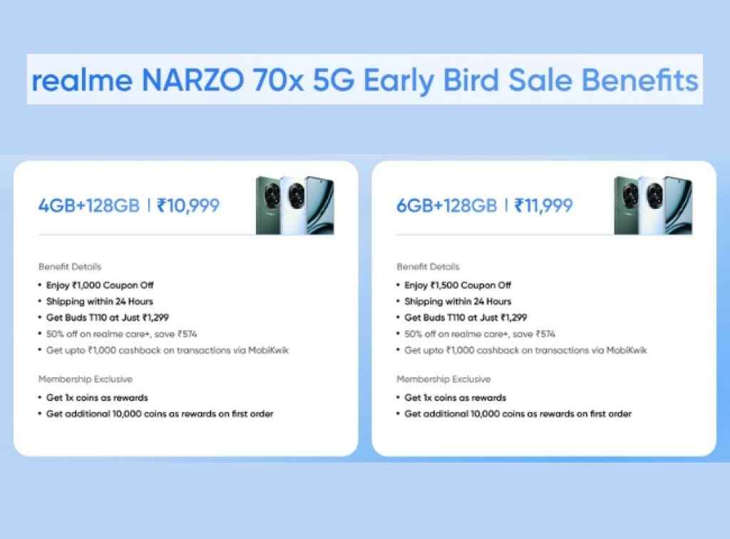 Realme NARZO 70x 5G Smartphone Sale offers