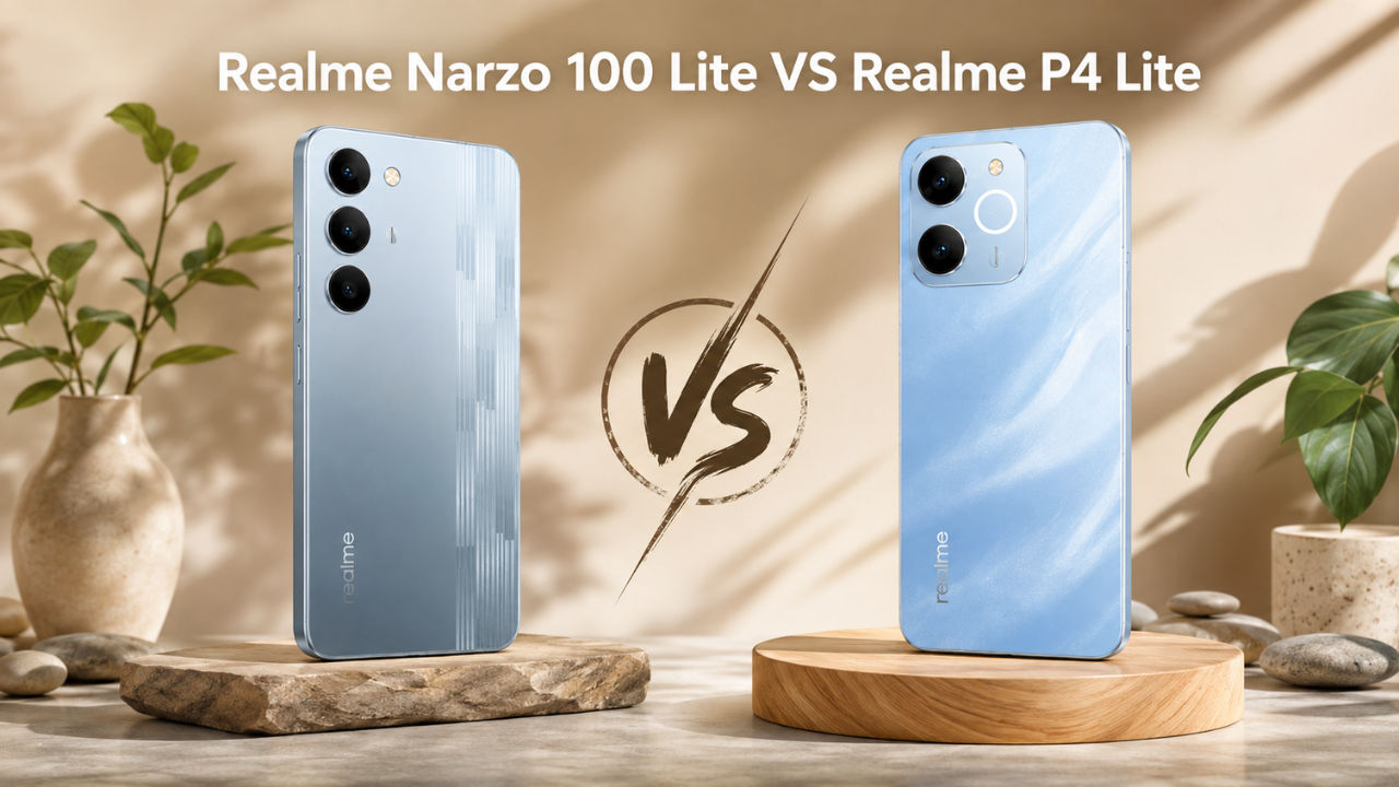 Realme Narzo 100 Lite 5G Vs Realme P4 Lite: कैमरा, बैटरी, स्पेक्स, कीमत और अन्य की तुलना