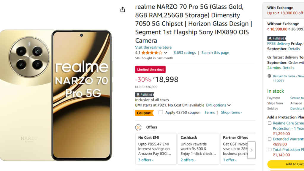 Realme Narzo 70 Pro Amazon Price Cut