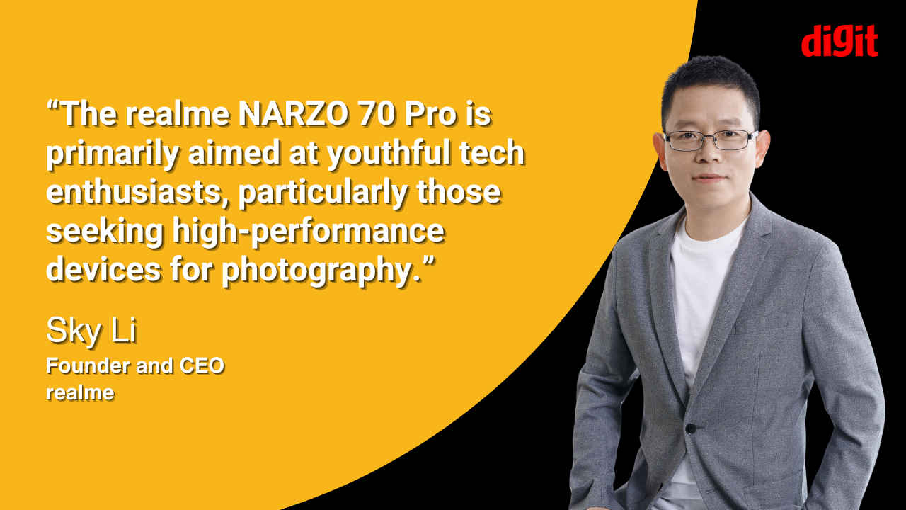 “Realme Narzo 70 Pro is a compelling choice for its target audience”, says Sky Li, Founder and CEO at Realme