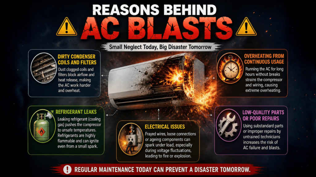 Reasons behind AC blasts