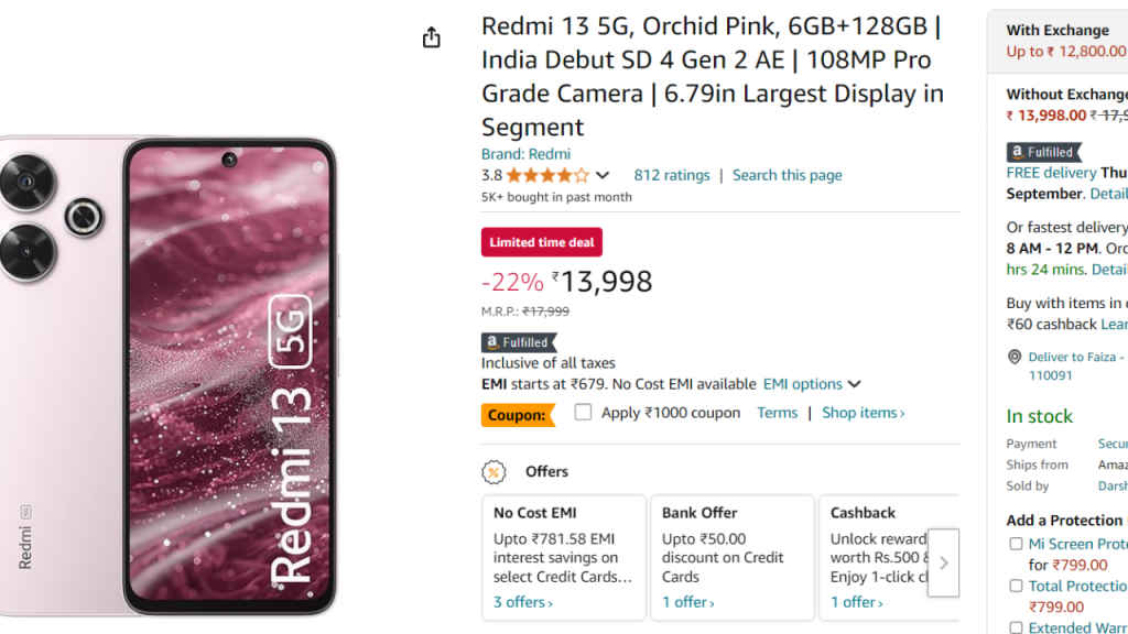 Redmi 13 5G Amazon Deal