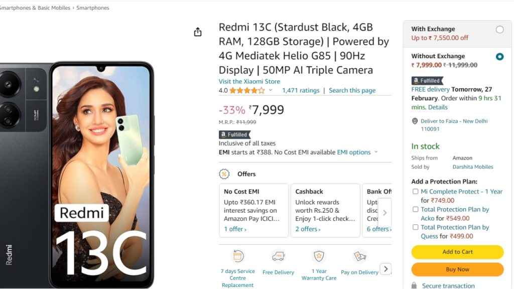 Redmi 13C Price Cut in India