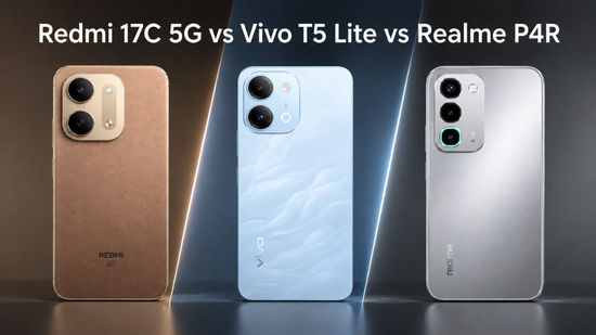 Redmi 17C 5G vs Vivo T5 Lite vs Realme P4R: डिस्प्ले, प्रोसेसर, कैमरा, बैटरी और कीमत की तुलना