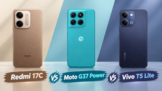 Redmi 17C vs Moto G37 Power vs Vivo T5 Lite: डिस्प्ले, परफॉर्मेंस, कैमरा, बैटरी और कीमत की तुलना