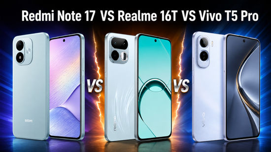 Redmi Note 17 VS Realme 16T VS Vivo T5 Pro: कैमरा, बैटरी, स्पेक्स, कीमत और अन्य की तुलना