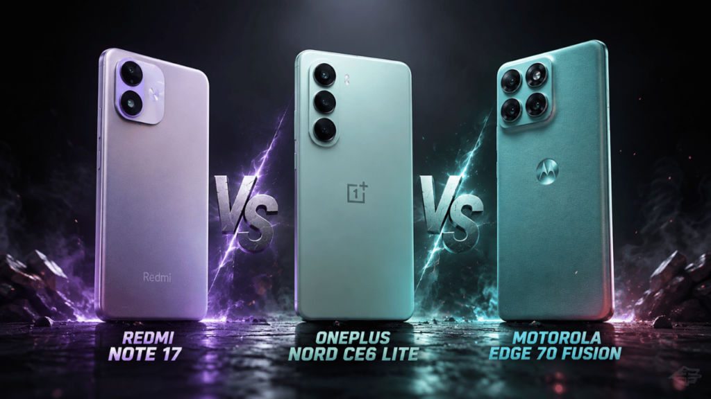 Redmi Note 17 vs OnePlus Nord CE6 Lite vs Motorola Edge 70 Fusion