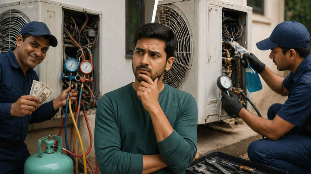 Refills vs leaks technician scam