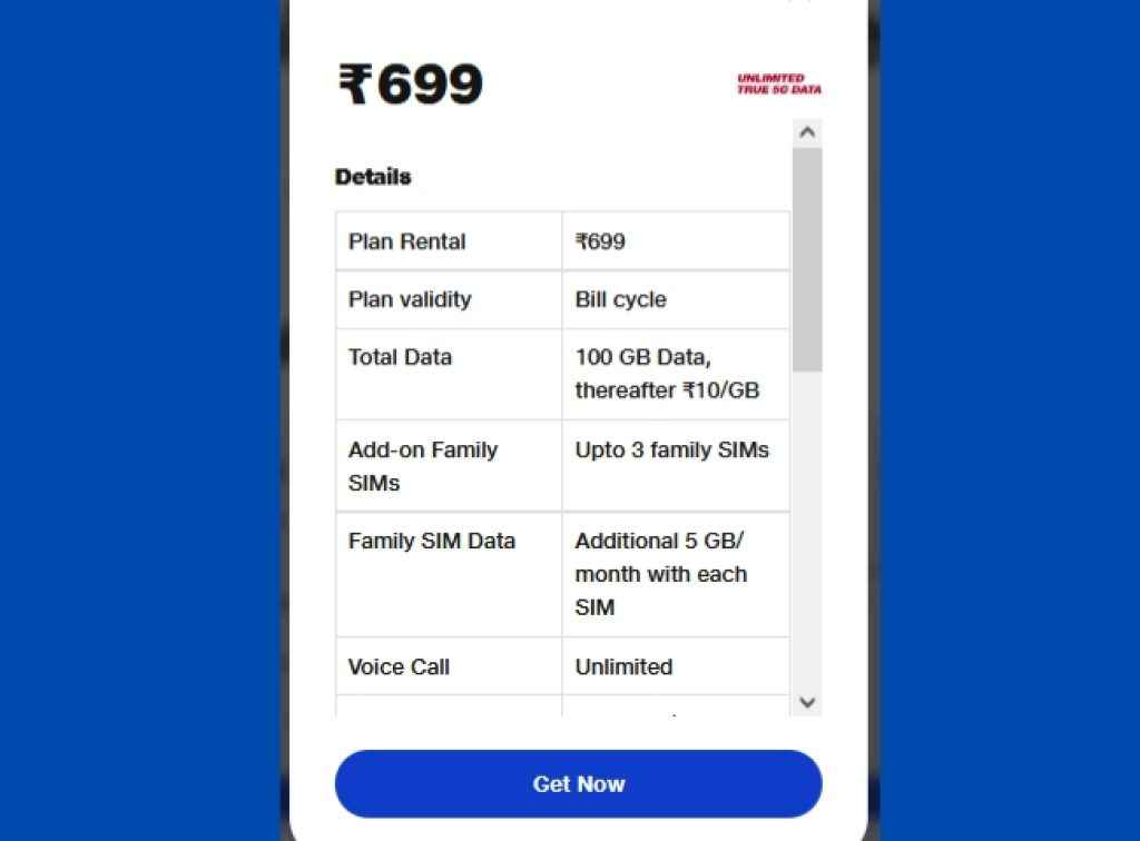 Reliance Jio 699 രൂപ പ്ലാൻ