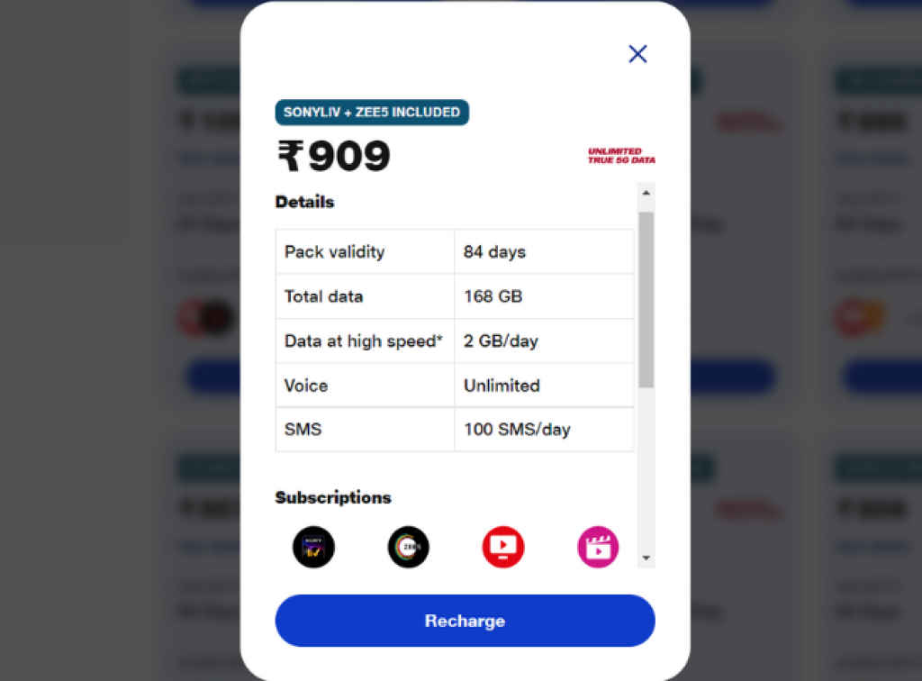 Reliance Jio Rs 909 Plan