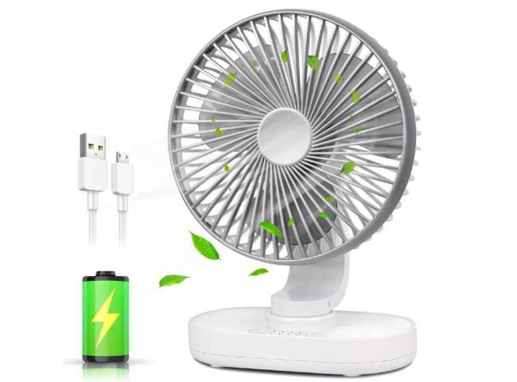 SHAYONAM 4000mAh Rechargeable Desk Fan, Portable Table Fan