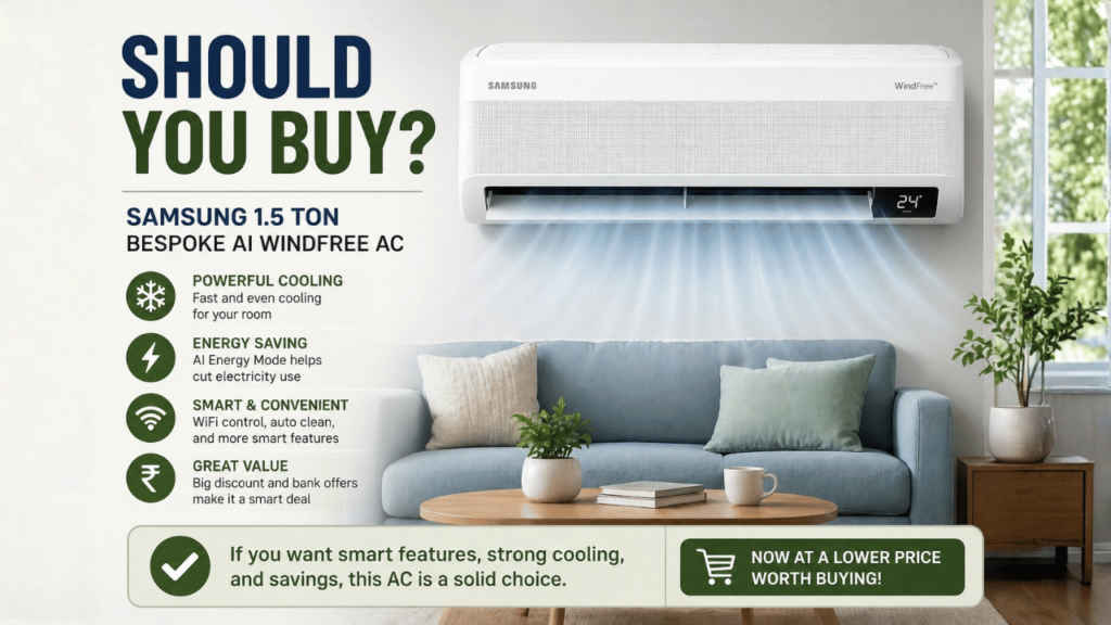 Samsung 3 star Bespoke AI WindFree 1.5 ton AC should you buy