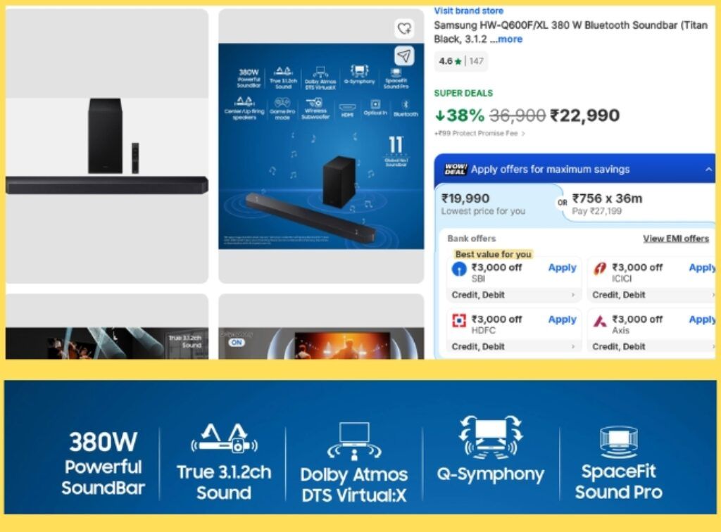 Samsung 3.1.2 Dolby Atmos soundbar