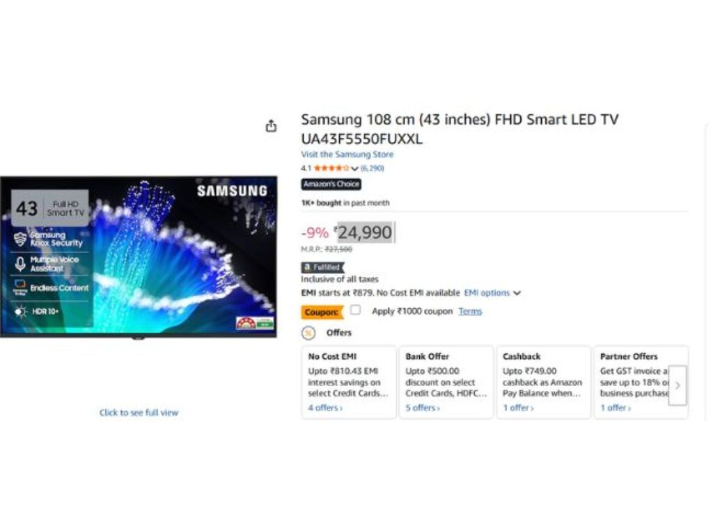 _Samsung 43 inch FHD Smart LED TV
