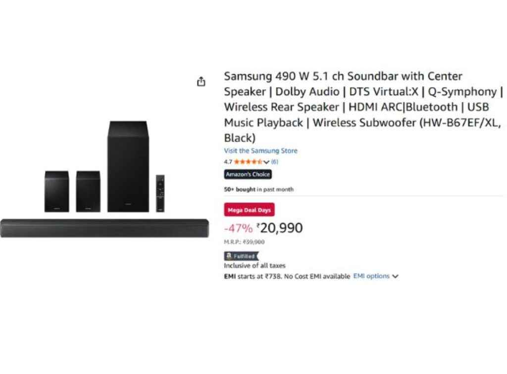 Samsung 490 W 5.1 ch Soundbar
