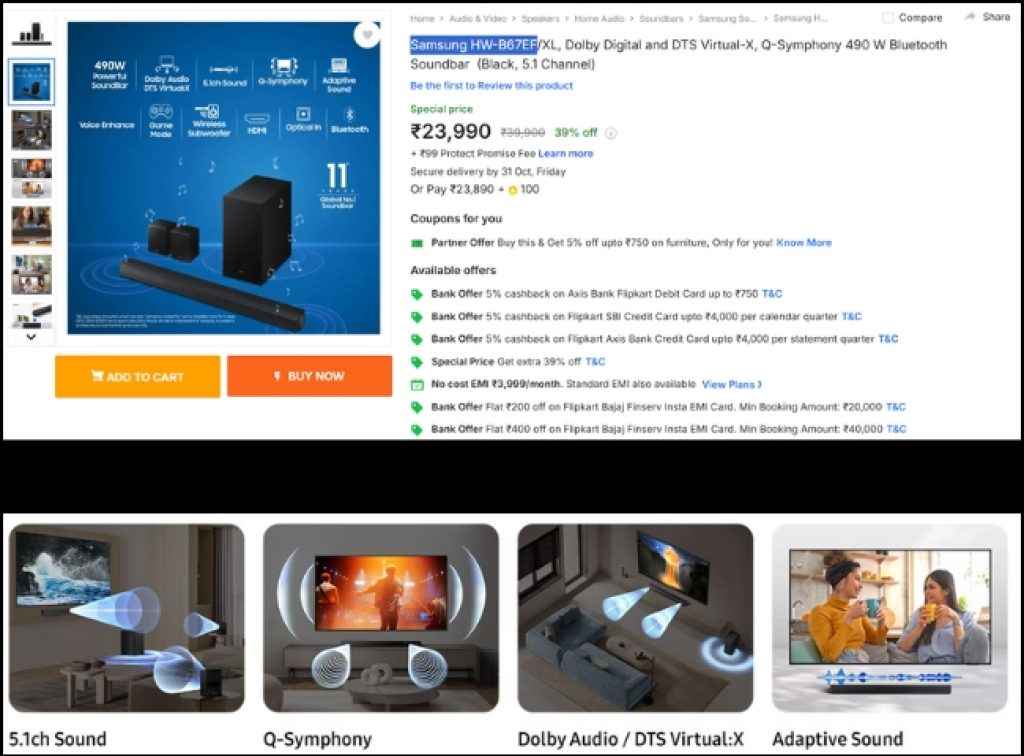 Samsung 5.1 Dolby Soundbar Deal on Flipkart