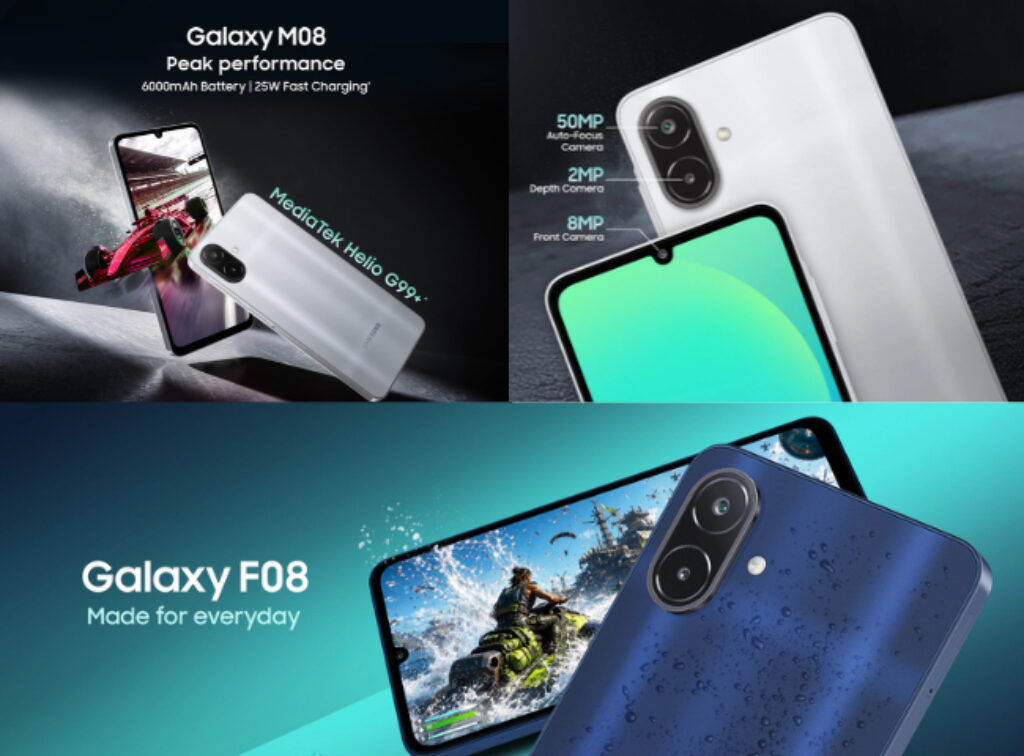 Samsung Galaxy M08 and galaxy f08