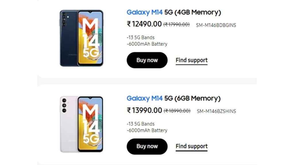 Samsung Galaxy M14 Price cut in India