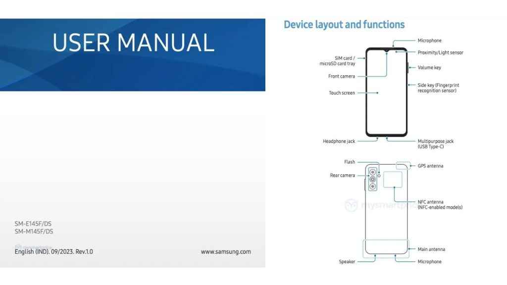 Samsung Galaxy M14 4G support page goes live in India, design revealed via user manual