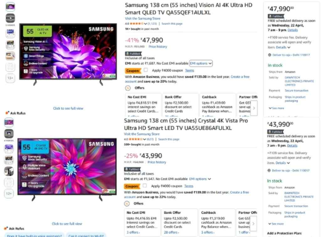 Samsung Smart Tv best deals on amazon sale
