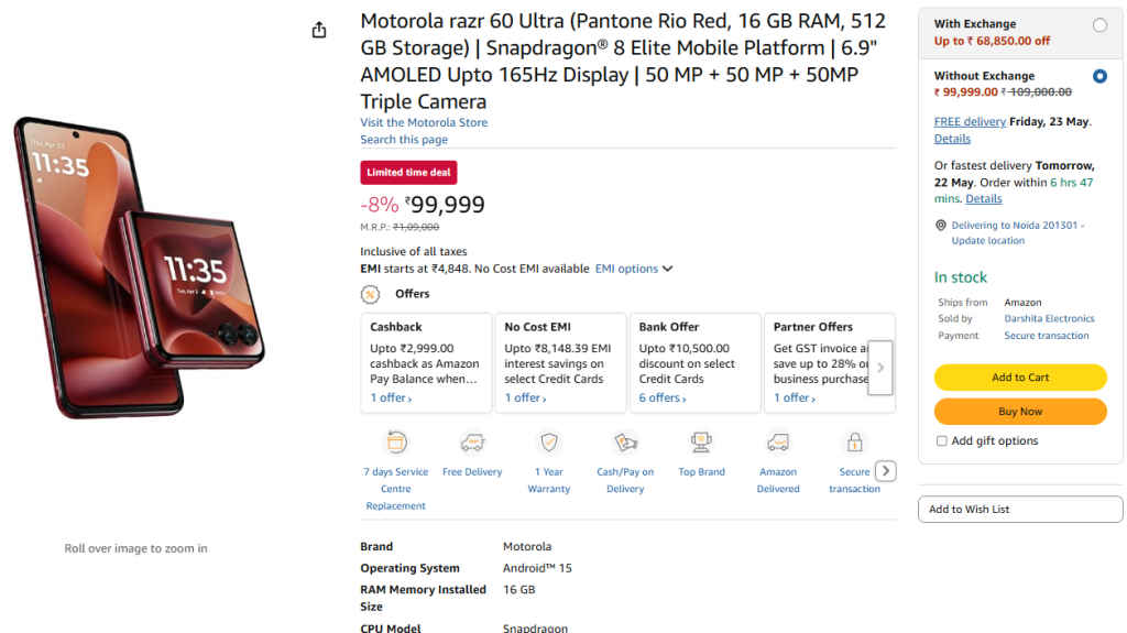 Motorola razr 60 Ultra on First Sale