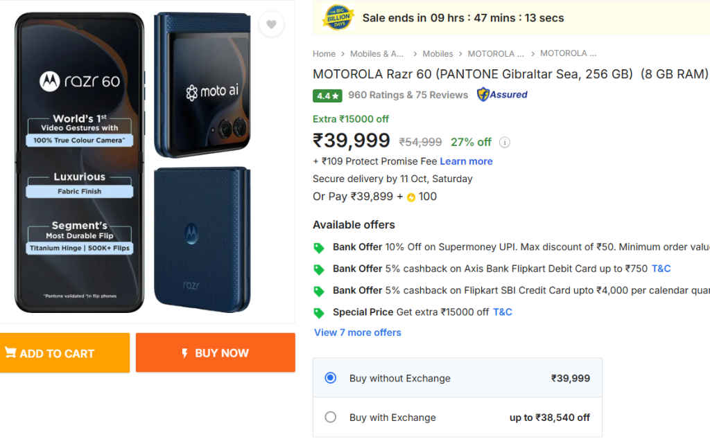 Motorola Razr 60 now available 