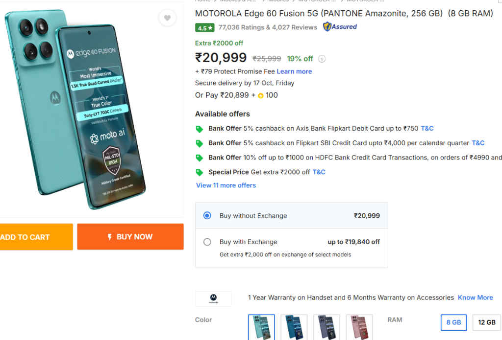 Motorola Edge 60 Fusion Price Cut