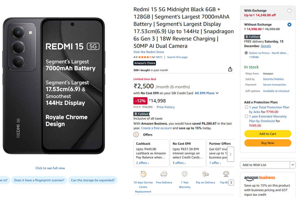 Redmi 15 5G - 7000mAh Deal